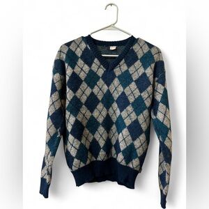 Vintage UFO Men’s Argyle V-Neck Sweater